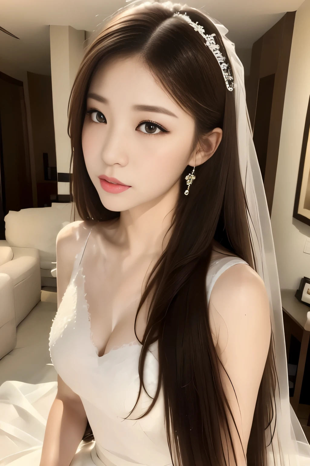 A live-action photo of a super-beautiful girl with a beautiful chest and beautiful legs, wearing real make-up in a bedroom in a suite at a five-star resort hotel in Hawaii, a Ukrainian white high school girl with a clear double eyelid, and a super model with a very beautiful make-up.、Wearing outfits prepared by top stylists, labia photos are taken、She is an eternal idol who combines a clean look with modern charm.。 She creates such beauty。 She feels her own warmth。 She creates a warm atmosphere。 We create beauty。 That&#39;s what I want to say。 In her full body photo、The figure features porcelain-like skin and golden hair that radiates a soft glow.。 This is probably、It captured the essence of her timeless charm.、This is the best shot ever.。 Each straight line and curve is carefully expressed.、Breathtakingly beautiful with impeccable detail。 This piece perfectly captures her timeless beauty.。 Divine Proportions、Sharp focus、Full-body photo taken by Kishin Shinoyama、high quality、High resolution、Detailed Background
