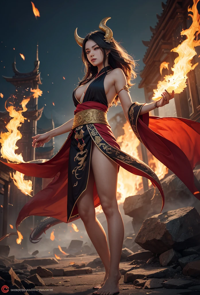 Big breasts don't know fire dance