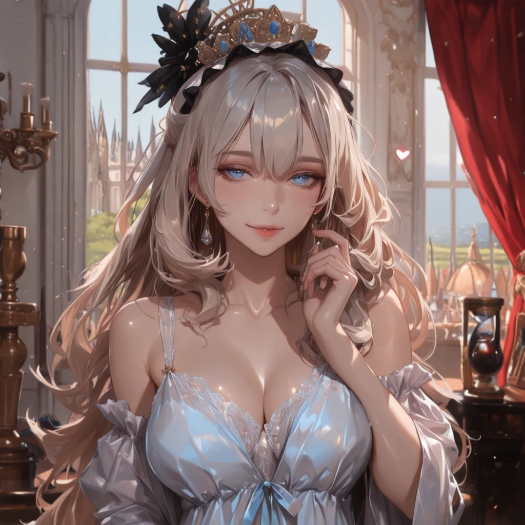 (masterpiece)、(highest quality)、(Super detailed)、(Have a very large pearl)、(Lots of big pearls)、(1 girl)、see the beholder、(interview)、small breasts、