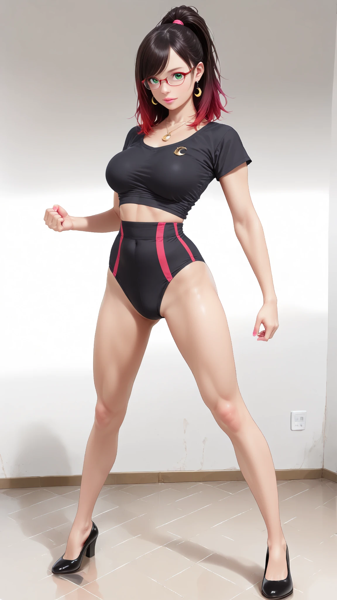 woman, Age 25,bodybuilder,Abdominal muscles,Blood vessels rise,((Bikini made of lame material)),((Belly button piercing:1.2)),(Spread your legs),Blonde