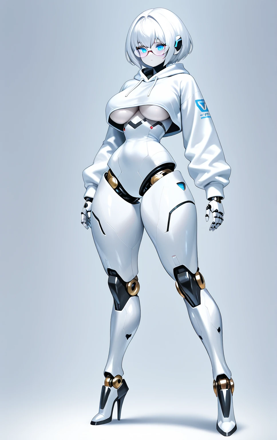 ((masterpiece)), ((photorealistic)), ((8k wallpaper)), ((best quality)), ((perfect quality)), solo, (detailed eyes:0.9), girl, blue short hair, Ayanami Rei, very beautiful, pose: ( standing, (eating donut), arm on belly),  face : ( (very beautiful face), asian, japanese, (perfect face), (plump face), plump cheeks, cute face, young ) , figure: ( very full body, (very thick), (a bit chubby), (wide waist), (a bit chubby belly), very soft, (very curvy), (sexy curves), (huge breasts), sexy, (big deep navel), (love handles), fat thighs, long legs, fat ass, (muffin top), thunder thighs) , clothes : ( tight white plug suit, (ripped plug suit), (torn plug suit))