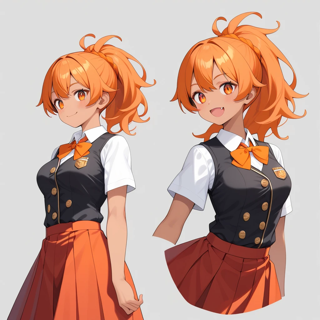 masterpiece, best quality, 1girl,    <lora:AliceLoraV1:0.8>, alicedv, short twintails, hair ornament,  (Masterpiece, Best Quality, Highres :1.2),   thigh gap,  <lora:ratatatat74-000070:0.7>, ratatatat74, schoolgirl uniform, orange hair, orange eyes