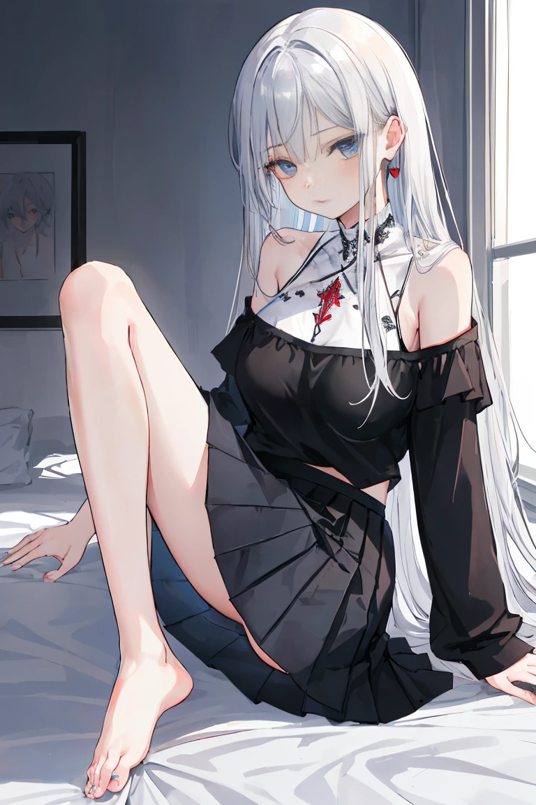 whole body, absurdres, RAW photo, extremely delicate and beautiful, masterpiece, Best Quality, ultra high resolution, 32k, hyperrealistic, ultra-detailed, detailed description, pale skin, 20 years old, detailed beautiful face and eyes, big tits, medium hair, black hair, tearful mole, earring, Basketball shirt, tank top, Hot Pants,
