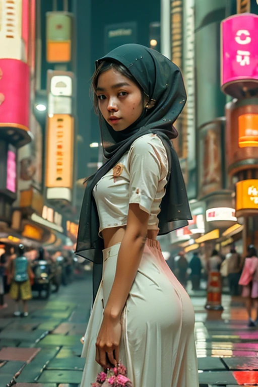 Girl, naked, hijab, ruin gaza city