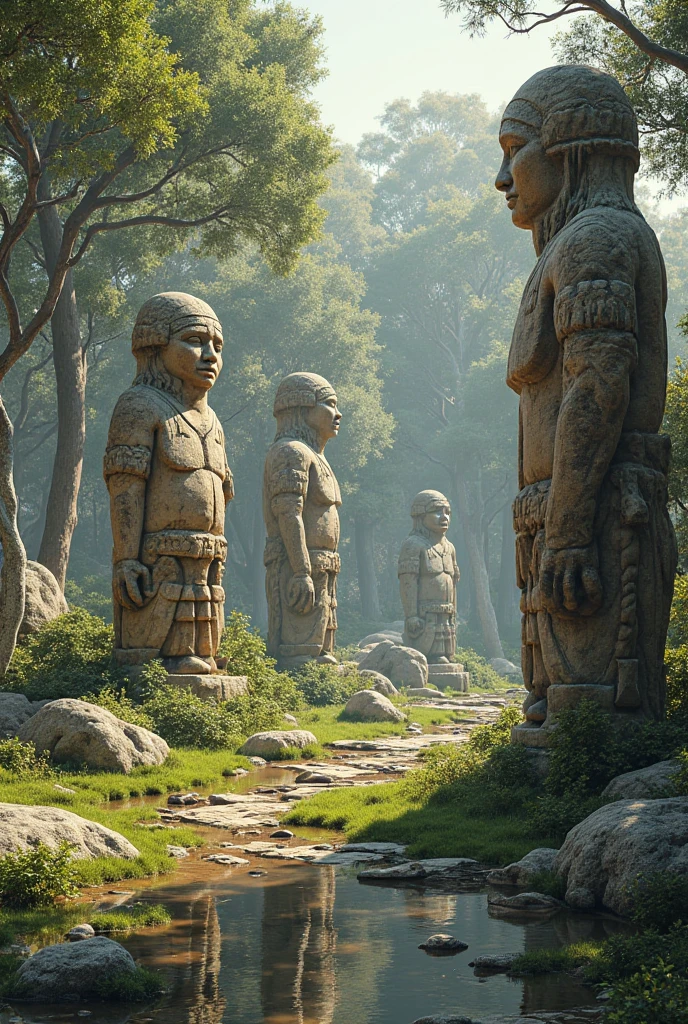 Vector image of the archaeological figures of San Agustín, Huila