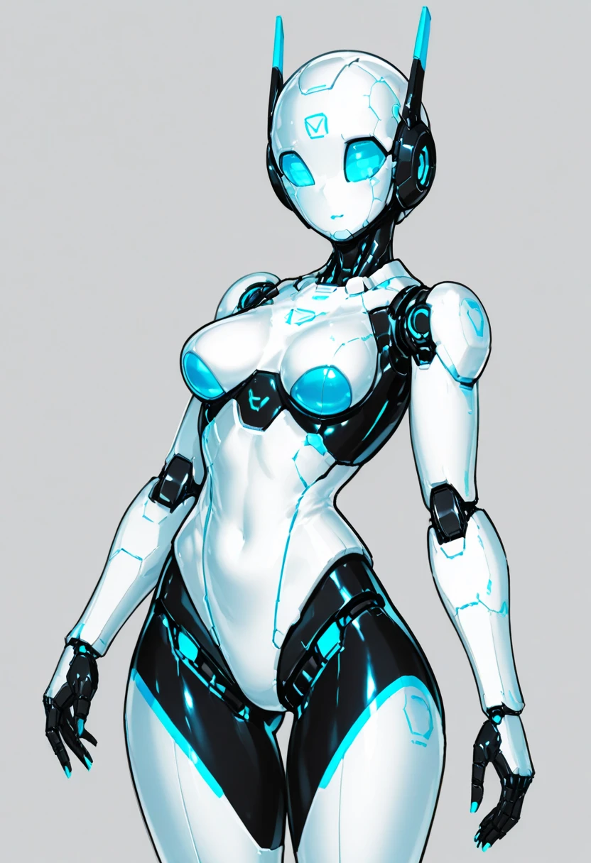 1 girl, thin body, dynamic poses, (accurate medium breasts:1.2), ultra-detailed, (viewer facing:1.2), (bright sunny day:1.2), (Intricate body details:1.3),(best quality:1.2), (Ultra Highres:1.1), carefully drawn hands, highly detailed face and eyes, (short dark blue hair:1.3), short bobcut, (huge ahoge:1.3), (glasses:1.3), (big yellow eyes:1.2), (sexy gynoid girl:1.2), (partially nude:1.2), full body shot, standing, front view, (futuristic library), bookshelfs, books, blury background, (transparent skin:1.2), internal glow from skin, mechanical parts of the robot are visible through the skin, doll joints, refphotofront