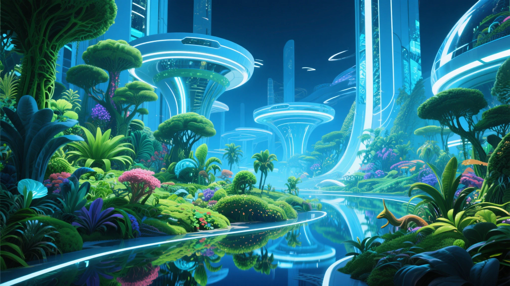 artificial eden built in the middle of a wasteland