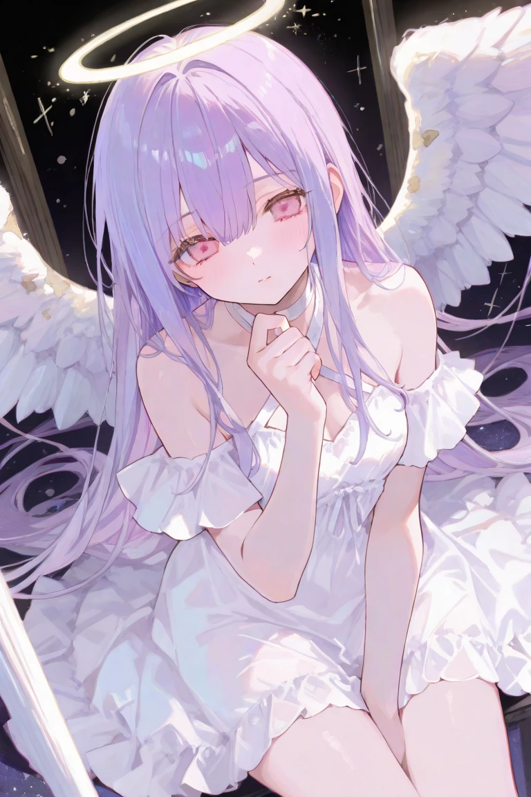 gran calidad ++ Extremely detailed high resolusionolution, very aesthetic, ojos expresivos, (((Cara perfecta))), (((face symmetrical))), ((good anatomy)), (((manos perfectas))), (((8k))), UHD, Fondo de pantalla HD, (((alta calidra detallada, (((((1girl)))))), solamente, Obra maestra, La mejor calidad, high resolusion, Altamente detallado, (illustration), hermosos ojos detallados, (((combatant))), (((1girl))), ((((cuerpo completo)))), (((((((Itsuka Shiori)))))), (((blue hair))), (((brown eyes))), (((((angelic smile))))), Cabello largo y ondulado, (((strapless tube dress))), (((purple heart promise))), (((((white dress))))), (((Dedos detallados))), (((((white angel wings))))), (((angel wings spread)))), (((cuerno de unicornio))), Dedos precisos, Manos no antinaturales, strange eye, (((castillo))), interrior, hermoso trono, (((sentada))),