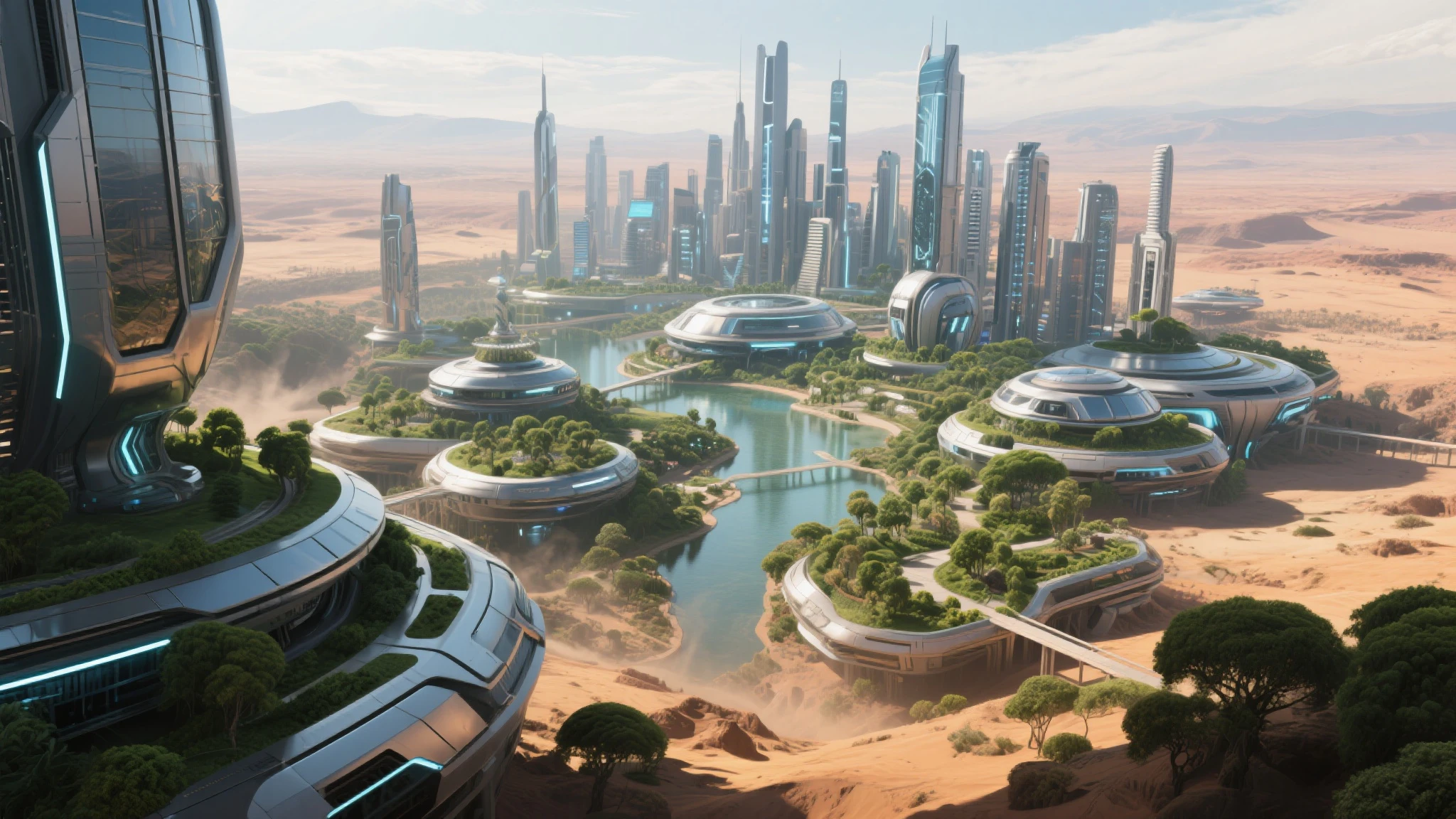 artificial eden built in the middle of a wasteland