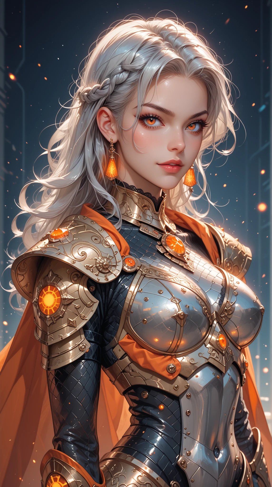 Masterpiece, best quality, super detailed, very detailed illustrations, intricate details, high resolution, super complex details, very detailed 8k CG wallpaper, cowboy lens, caustics, reflections, ray tracing, demon theme, starry sky, beautiful girl, network effects, robots, dark warriors, golden mech armor, (full body: 1.2), upon_body, flying, tyndall effect, realistic, mysterious altar background, edge lighting, two-tone lighting, (high detail skin: 1.2), DSLR, soft lighting, high quality, volumetric lighting, Frank, Photos, high resolution