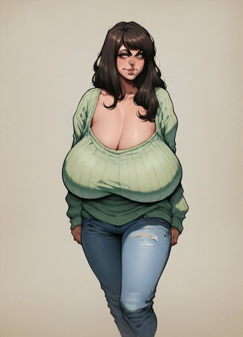 masterpiece, detailed, realistic, beautiful young Indian woman, young, teenager, (skinny:1.2), (gigantic breasts:1.7), (worried expression:1.4), (sagging breasts:1.2), young, teenager, shy, nervous, nude, Indian bedroom, unzipped grey hoodie, lactating