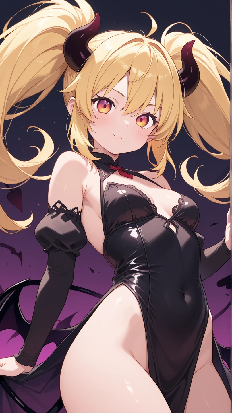 pixy_misa, orange_eyes, blonde_hair, long_hair, headdress,((masterpiece,best quality)),(Highest_quality:1.0), 超High resolution,4k,Super detailed, photo shoot, 8K, HDR, High resolution,looking at viewer,evil smirk,latex,thighhigh boots,(illustration:1.3),(extremely detailed:1.3),(highly detailed:1.2),(best quality:1.2),(masterpiece:1.2),(extremely detailed 8K wallpaper:1.2),(highres:1.3),(photorealistic:1.1),