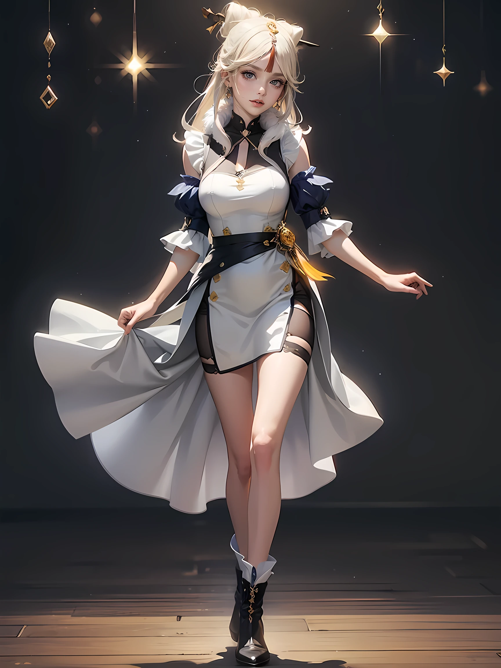 Superb Style, Masterpiece, High Resolution, Best Quality, UHD, Super Detail, Award-Awarded, 16k, (Upper body), A Beautiful Maiden, Gray Hair, Hair, ((Heterochromia)), Hanging Corners, Fair Skin, (Small Breasts), (Slim Body), ((Hoodie)), (Neck Ring), (Short Glove as Short as Half a Palm)