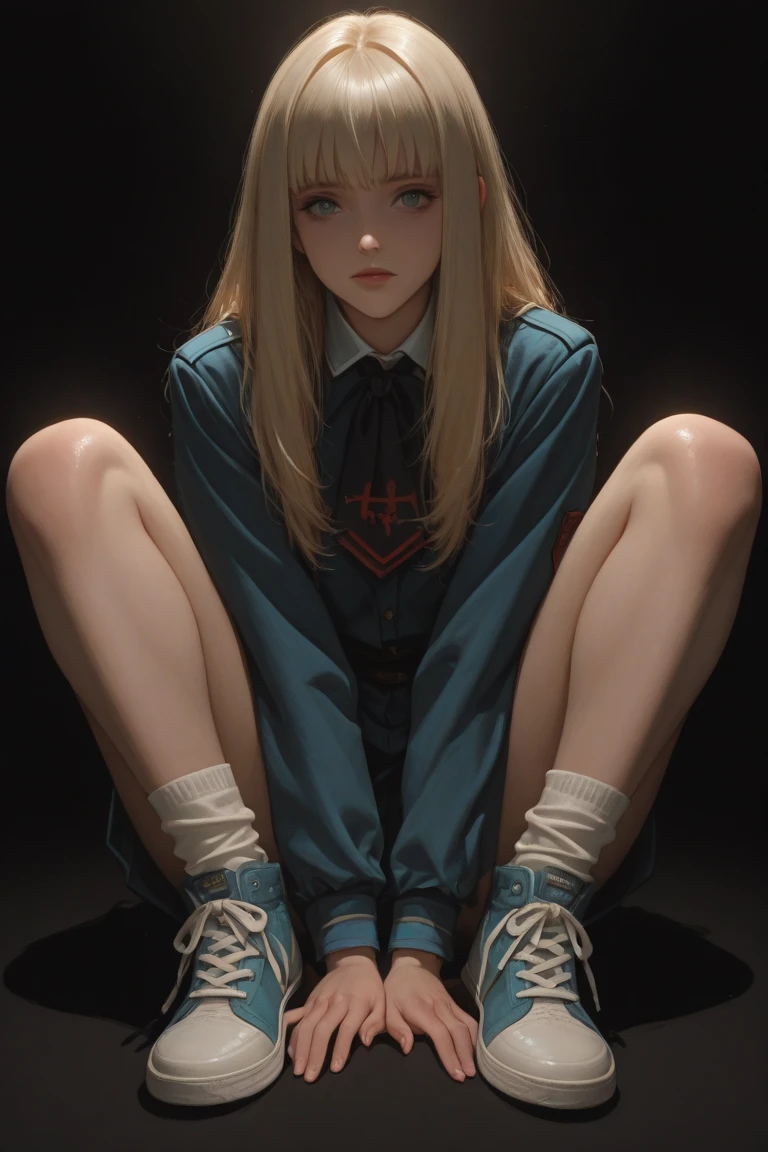 (((young woman with fair skin, tan lines: 1.3)), 16 years old, freckles on her face, freckles, blue eyes, long hair, messy hair, blond hair, blond hair, blond hair, happy, well dressed , tired face, tired eyes, dark circles, NEET girl, close-up, face only, (NEET outfit, sleep shorts, big top, rock print top), girl, lazy clothes, baggy clothes Messy clothes details, Skin with marks, sitting on the bed, sitting on the bed, cozy bed, background computer, young face highlighting his cute appearance, he is young, around 20 years old, has a green and pointed tip, an intelligent but diminutive and threatening face, night , tonight, messy room, dark room, standing in the room, side view, (Handsome face, normal red nose, face of an adept magician, young face), The color palette is dominated by earth tones, (ultra -detailed: 1.3), beautiful detailed glow, finely detailed, (dynamic pose: 1.0) , (centered, scale to fit dimensions, general rule of thirds) , ((dark room, light computer, messy room, trash on the floor) ), setting: 1.25, complex setting, ((dark room)), decorations (clothes on the floor)), high resolution, sharp focus, (ultra detailed, extremely detailed), (photorealistic art: 1, 37), (extremely detailed 8k CG unity wallpaper), (((dark colors, moody subject))), (intricate), (art), (best quality), Art photography, (photograph taken by sldr), (complex background), perfect rendered face, perfect face details, realistic face, realistic photo, ((intricate details)),(((realism))