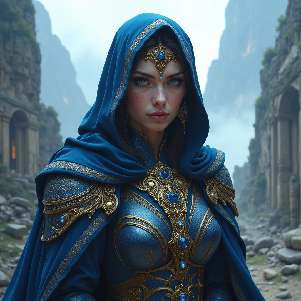 Anthropomorphic female squid mage. Official Art – Charecter profile. An Award-Winning Digital Masterpiece In 4K Ultra HD, Extreme Detail And Intricate Realism. Symmetrical Face. This Concept Art Brought To Life By The Hands Of Artists Like Wlop & Artgerm In A Stunning 2D Vector Illustration.Background Is A Panoramic Vista.

