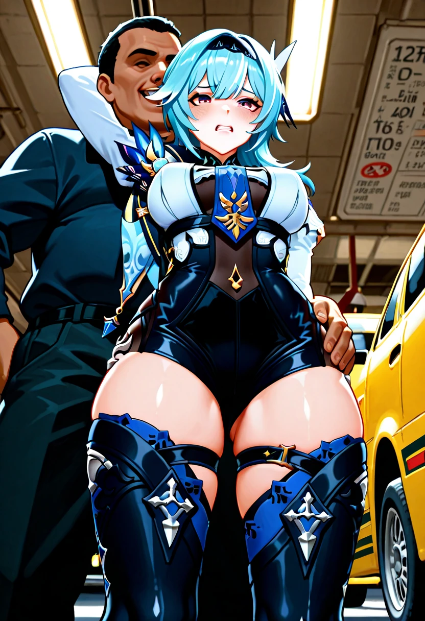 (best quality, masterpiece, uncensored, high quality, ultra detailed, extremely detailed CG, beautiful face, beautiful eyes), solo, (1girl, (((Blue green hair, streaked hair, Hair Flaps, long twin braids)))), (((((strapless dress, collar, clothing aside, see through))))), (((((extremely awesome detailed deep-silky-healthy-lackwarm-foundational-baby face))))), nsfw, peeing, pussy, skindantation, hiqcgbody, (tan), (outdoors, alley:1.2), masterpiece,best quality,(size difference:1.4),(huge male necromancer,(monster:1.3),vampire standing:1.3), meatshield style and (1girl) and (monster sex), motion lines,(suspension,reverse suspended congress),(absurd stomach bulge), collar, chain,cum, penis, tears, small breasts, nipples,large insertion,teeth, bound, bdsm,rolling eyes, vaginal,bondage,navel, tongue, open mouth, crying with eyes open, pussy, ahegao, tongue out, spread legs, (legs up),restrained, testicles,fucked silly, cuffs, nude, black collar,veins,arms up, (eerie atmosphere, horror theme), suspenders, (extremely awesom e detailed and ribbon:1.3),(extremely awesome detailed deep-silky-healthy-lackwarm-foundational-soft-skin:1.1), (extremely awesome detailed gleaming skin), (extremely awesome detailed pretty face, extremely awesome detailed eyes, extremely awesome detailed shiny hair:1.2), (embarrassed, closed mouth:1.4), extremely awesome detailed dynamic lighting, extremely awesome detailed caustic, extremely awesome detailed deep shadows,(best quality, highres, absurdres, extremely awesome detailed CG unity 8K HDR wallpaper, perfect anatomy:1.1),(extremely awesome detailed realistic, extremely awesome detailed 3d:1.0)