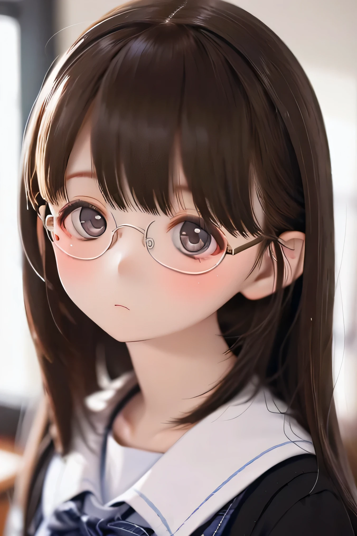This friend's mother))),aged 40))),intelligence,beautiful,naive,wears glasses,wearing red cheongsam)))Bust facing the viewer ,There is a sense of light on the face)))A cute 3D anime rendering, lovely digital painting, Rendu portrait 8k, anime styled 3d, Green plants and lights in the background)))of interior spaces,The characters have backlighting