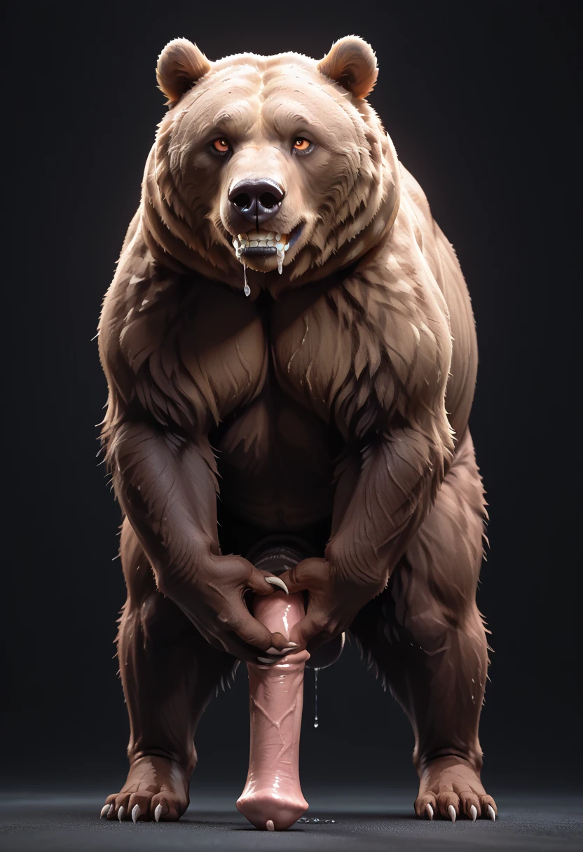 Prison setting, prison cell, bear, equine, flex, muscular, barazoku, evil grin,
BREAK,
(detailed background:1.2),high detail, film photography, RAW candid cinema, realistic, analog style, best quality, ultra realistic, 8k, (by taran fiddler), erect cock, erect penis