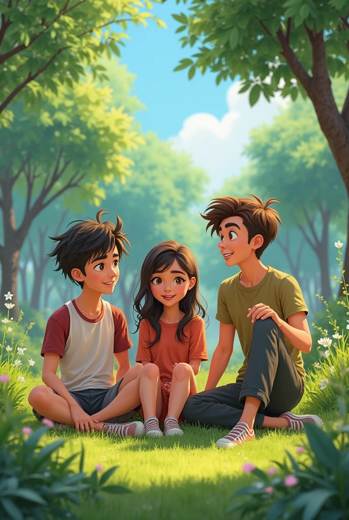 teenagers and a young man, next to each other 