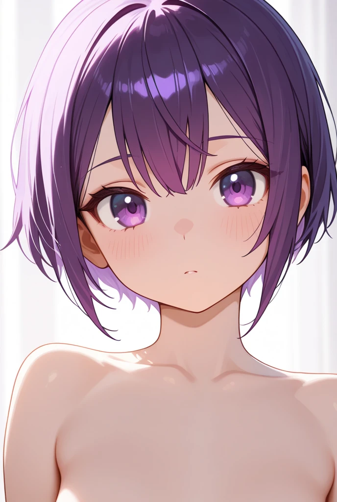 table top, highest quality, 1 girl,komeiji satori,Ahoge, pink hair,pink eyes,short hair,hair band, Third Eye, bedroom background,full nude、seductive posture、troubled face、I can see the whole body、thighs are open、i am courting you、sleeping alone'Came back、beautiful breasts、Normal position、spread your legs, raise your legs