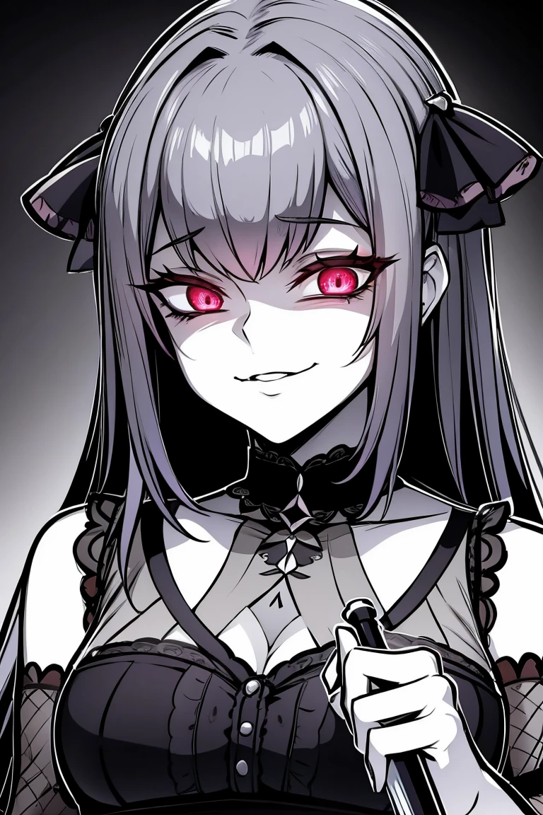 1boy, a man, green eyes, smile, (purple hair:1.2), despair, haunting, collarbone,  thorns,hair between eyes, yoshitaka amano character design, style by NTY, morbid, 独奏 (gesugao), gesugao facial expression, sadistic smile,  big ,to evil smirk,latex hands,latex fingers,too evil huge laugh,sadistic smile,deep shaded face,,smile worst,worst ridecule,too evil moukery,,laugh full of malice,elbow gloves,Human Ear,
