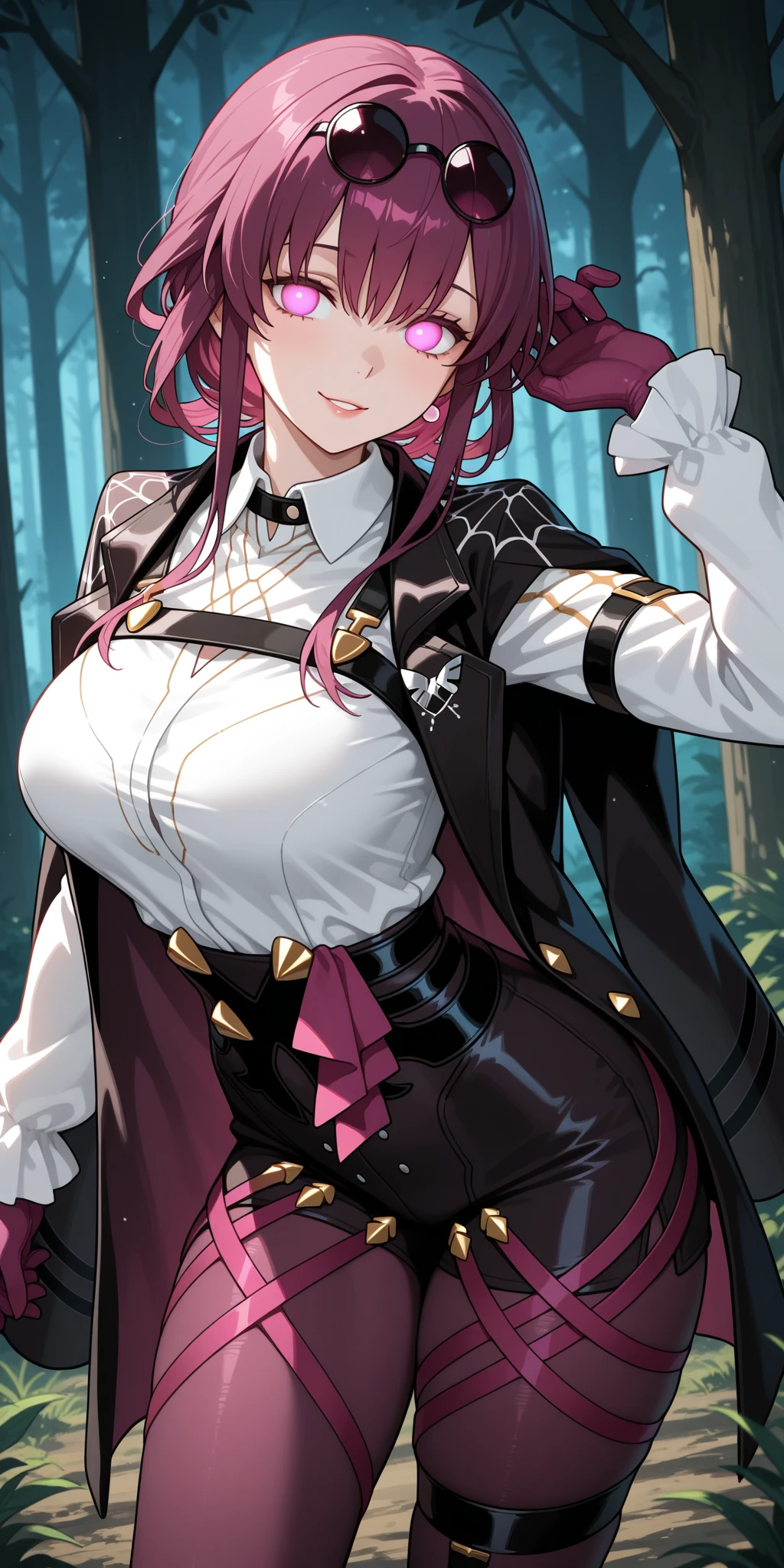 1girl, ahoge, bangs, blonde hair, blowing kiss, blue eyes, blue scarf, brown scarf, cleavage, closed mouth, eyelashes, face, floating hair, hair between eyes, heart, lips, lipstick, long hair, looking at viewer, makeup, night sky, nose, one eye closed, orange scarf, pink lips, pink scarf, portrait, purple eyes, realistic, red lips, red scarf, scarf, signature, smile, solo, space, spoken heart, star (sky), starry sky, upper body, watermark, yang xiao long, yellow scarf