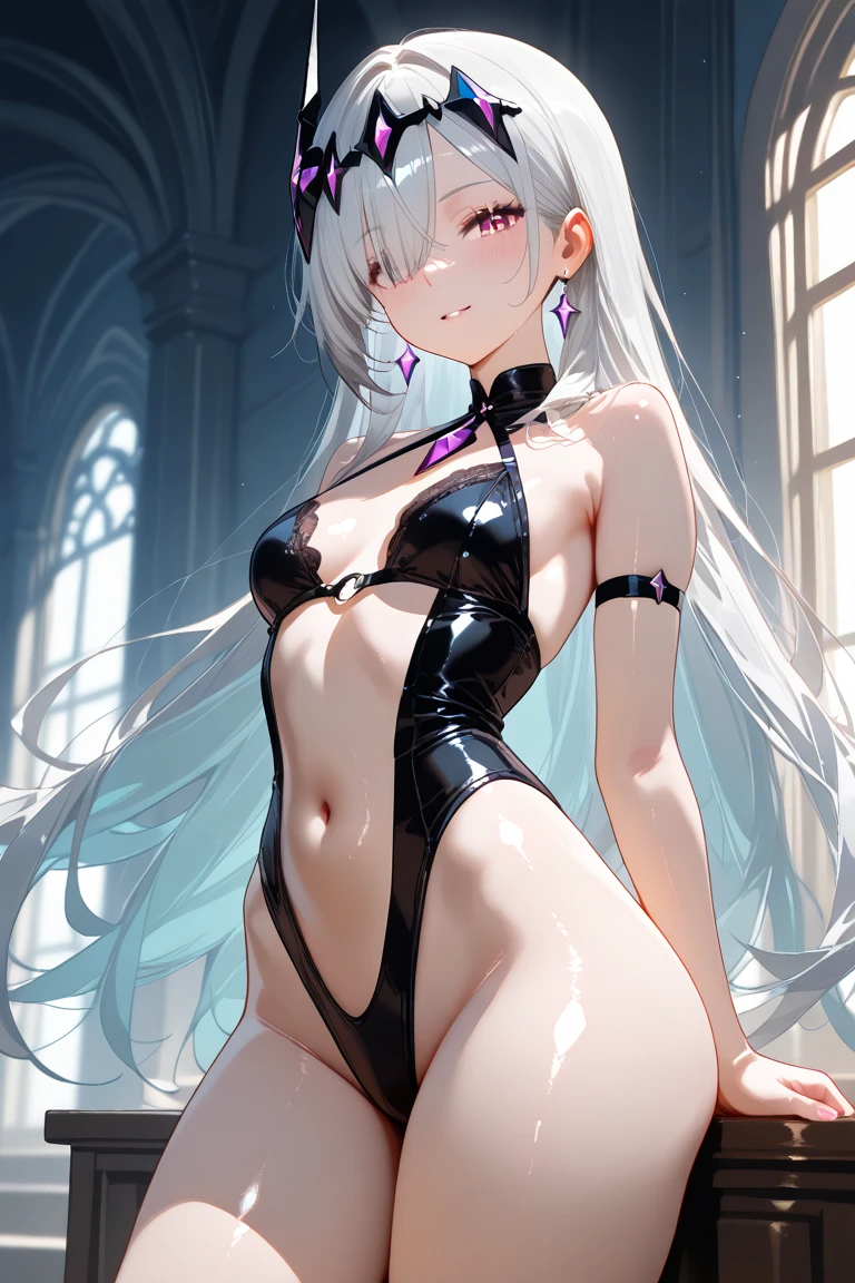 ((masterpiece,best quality,ultra detailed,ultra high res)), (boy crossdresser:1.3), (transvestite:1.3), boys in girls lingerie in a courtyard, young male in girls' underwear, (sissy boys:1.3), (bulge in panties:1.3), traps, cute bow, pubic hair, shy small smile, (FLATCHESTED:1.3)、male chest, flat chest, superflat chest, (one embarrassed boy in lingerie), white lace bra size 0, zero breast size, blunt bangs, Shiny hair, Delicate beautiful face, deep eyes, White skin, earrings, slender legs, Enjoys dressing up as a girl, choker, big bulge in panties, a boy dressed as a girl is trying to seduce you