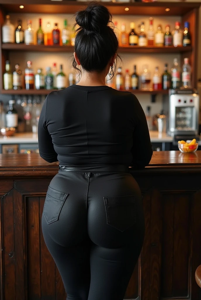 (Muscular:2.4), (thick thighs:2.3),
french female, (jet black hair:1.8), straight hair, (pale skin, blunt bangs:1.5), (big smile), (short hair:1.2),
(eyeshadow, lipstick, red lips, hoop earrings:1.2), cigarette,
(hard nipples:1.2),
(neck bandana:1.5), (frenchgirlstyle, blue striped pullover:1.7), (horizontal stripes:1.8), (skirt slit:1.8), (pantyhose:1.6), (stiletto heels:1.7), boob window,
looking at viewer, (three quarter view:1.4), (from above), (full body view:1.2),
(at a bar), rim lighting, detailed skin, detailed eyes, two tone lighting, bokeh