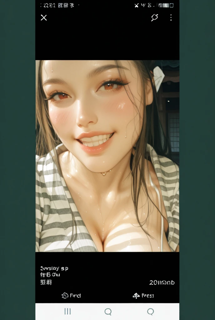 (real, High resolution:1.3), One girl with a perfect body, Very beautiful face and eyes,Long Hair, Random color tank top:1.2, Short jeans, Big Breasts,Exposing cleavage