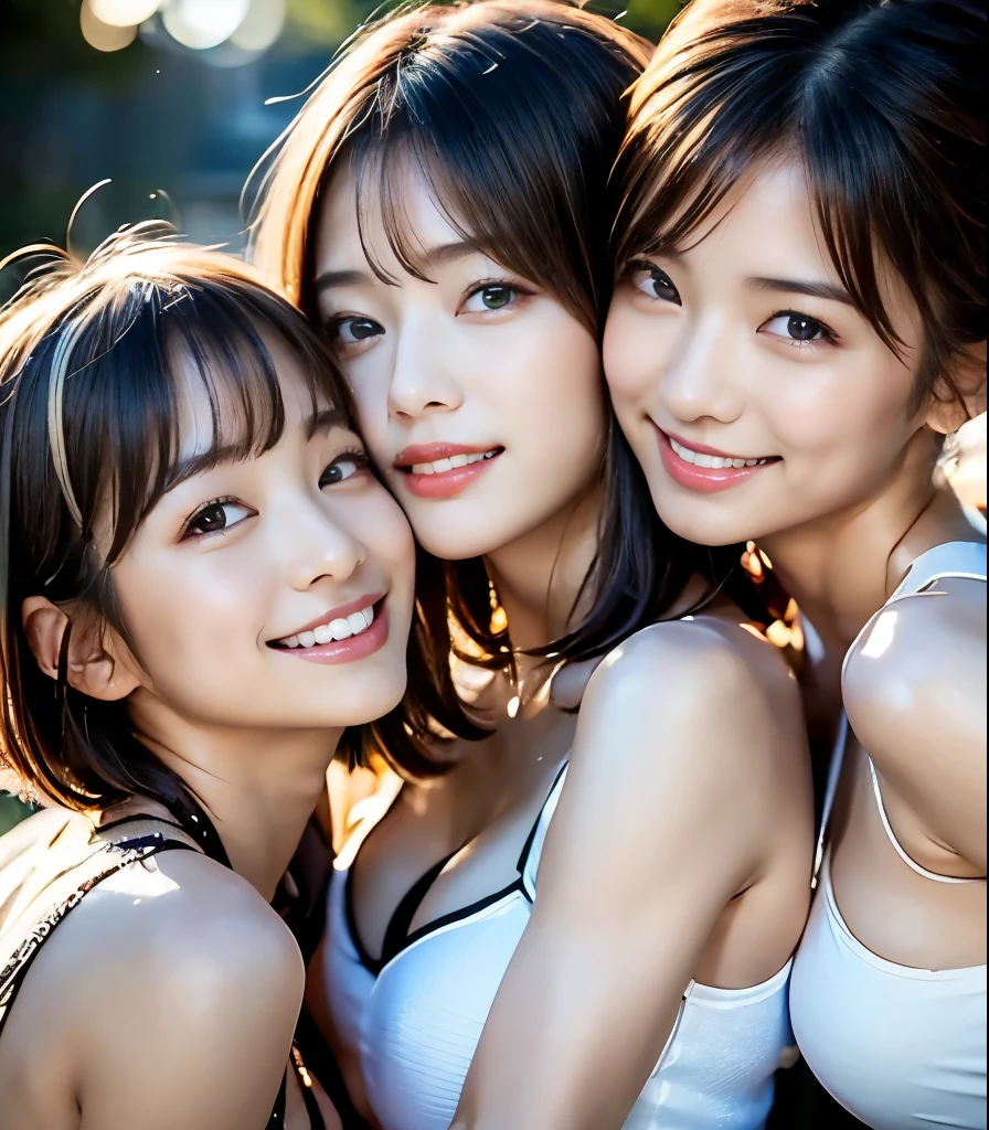 (in 8K、maximum quality、masterwork:1.2)、(Hair_style)、(Realstic、pfotorealistic:1.37)、maximum quality、masterwork、In the summer sunshine、Shot on a wooden deck with views of the sky and sea[mediumbreasts]、[little chest]、Posing with legs open、contre-jours、Shot from the waist up、Shot at an angle from below、Pose with hands raking up hair、Shot in natural light from morning to noon、From above the knee to the head、Neat hairstyles and revealing bikini styles that match the Japan trends of 2023、Solo Photography、Realstic、super-detail、30s、Actress、Half Japanese and Russian half model、Elaborate CG、slender、Charming、The hairstyle matches the fashion of the Japan of 2023 and is a short bob cut that flutters in the wind、Delicate skin type、Fine detail and softness、The model's hair color is bright and soft、 You can clearly see the cleft in the pubic area.、Pubic hair is treated neatly so that it does not stick out、Dressed like a harsh