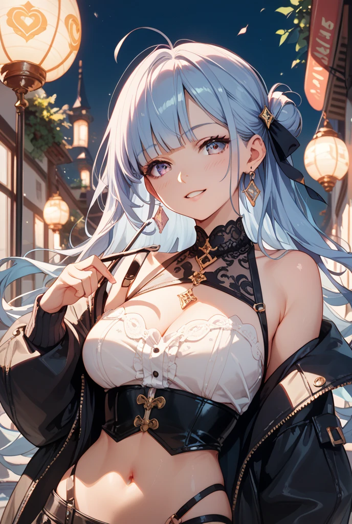 ((masterpiece:0), best quality, very aesthetic, newest, absurdres, detailed, high quality)
BREAK
highest quality, top quality, details, highres, ultra fine painting, digital art, official art, cinematic, 4k, 8k resolution, 8K CG wallpaper, CG, original artwork, detailed background, colorful background, blue atmosphere, High Dynamic Range, blurry background, blue hour, Starburst effects, crepuscular rays, good ISO, high resolution, wide shot, from far away, RAW photo, POV, sharp focus, light reflection, reflections, intricate details, soft light, particle noise, professional photography, bokeh, depth of field, natural lighting, vibrant colors, looking away, detailed lights and shadows, stylish, ultra-detailed, top rated on Pixiv, trending on Artstation, niji style, modern-days, master crafted, pose
BREAK
solo, close up shot, from above, 1girl, pale skin, correct fingers, detailed hand, (big breasts:1.2), big thighs, small torso, short body, flushtered, blush, anxious expression, casual, slim, ((cute, childlike face):1.3), nice hips, nice body, brown hair, (very long flowing hair), (big 2 buns hairstyle)), long bangs, long hair, middle hair bangs, brown eyes
BREAK
(black string tank top, choker, off shoulder open green hoodie, (tummy skin), open unbuttoned shorts, many colors outfit ornaments)
BREAK
a person walking down a street with a crowd of people, crowded street, crowded streets, in front of a large crowd, giant crowd, girl walking through city, people walking down a street
