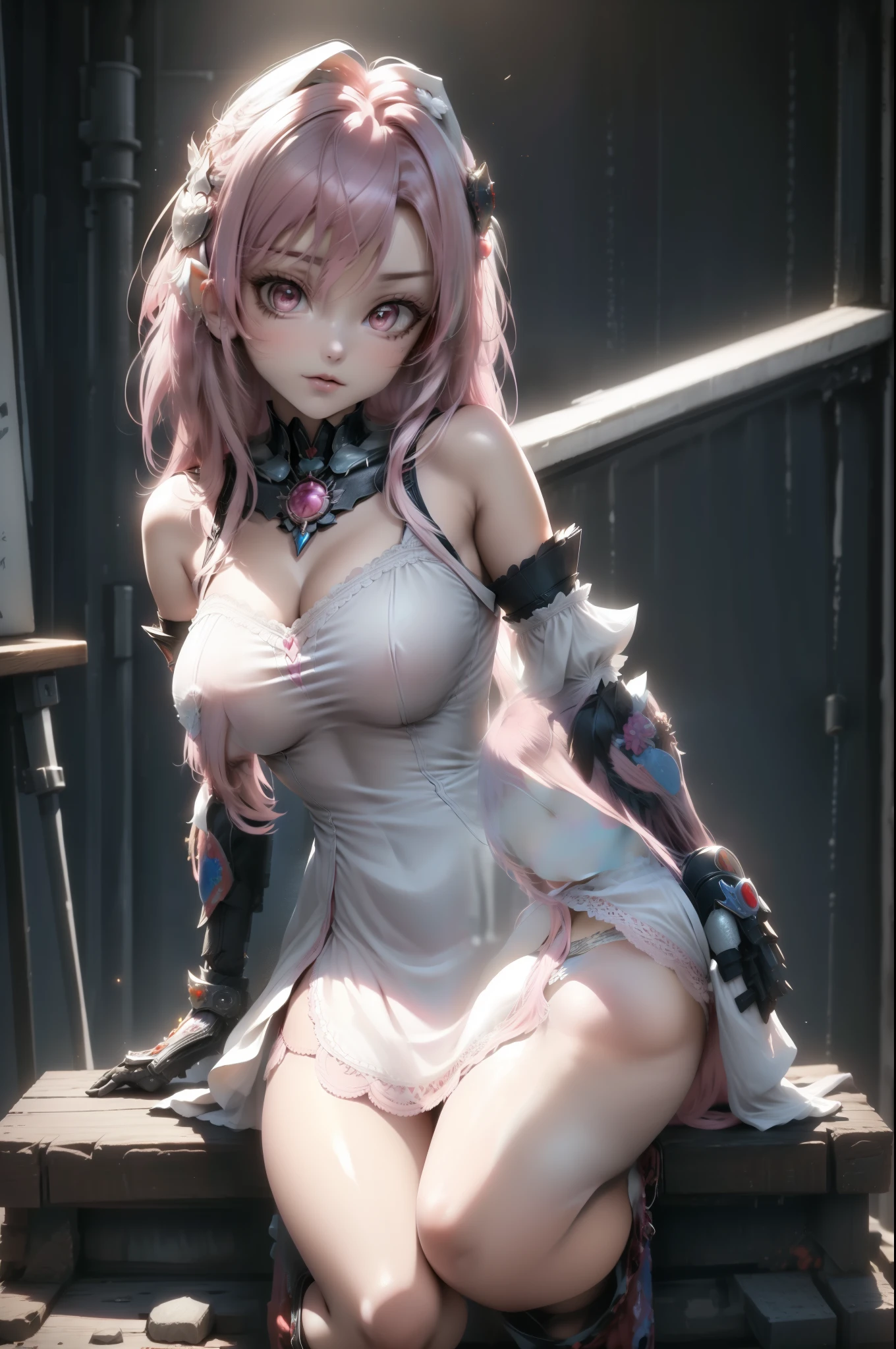 anime big breast，bit girl，7 year old girl，Dress revealingly，see-through transparent clothes，Airsuit，Can't see the clothes，clothes see-through，With tears in her eyes，teardrop，（Stick out her tongue），Shy face，（（（Be red in the face））），（（（Erotic expressions））），（（（The lower body has tentacle insertion）））