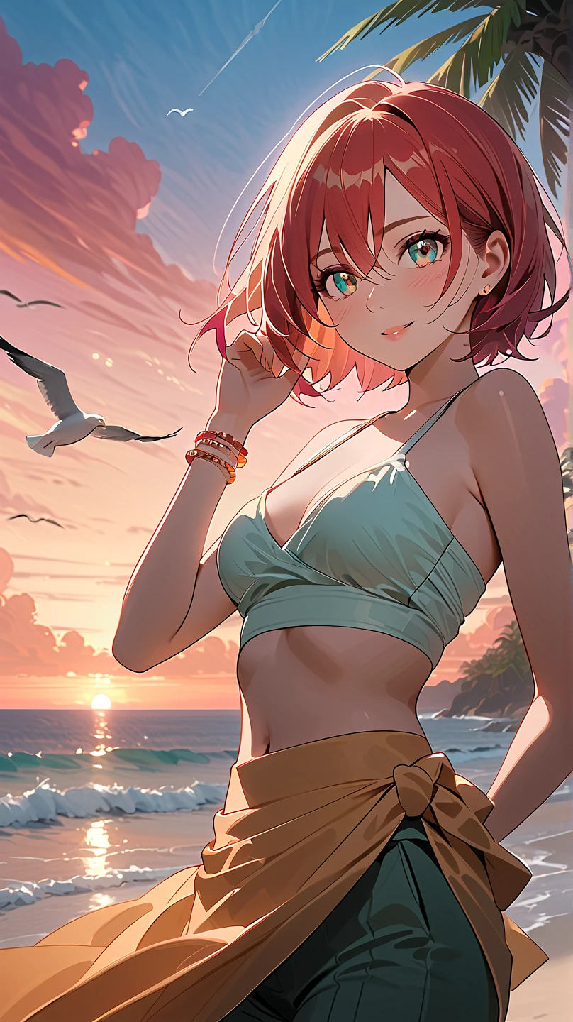 Sunset view on a beach