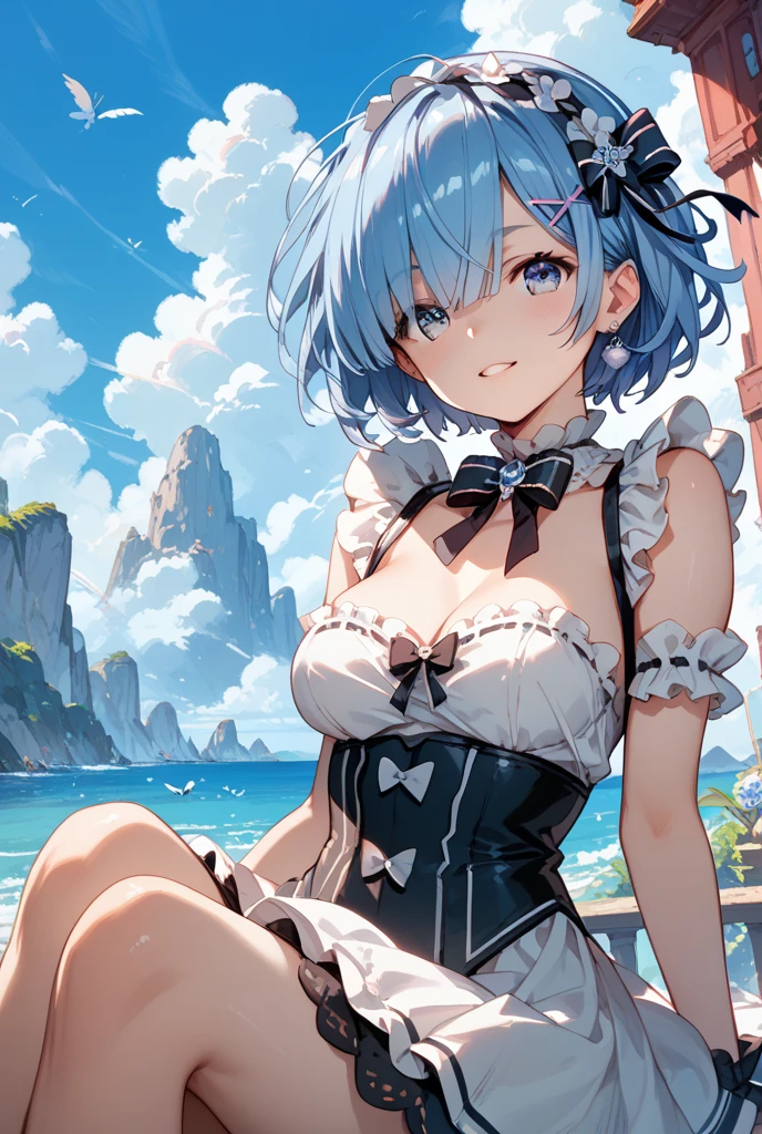 （masterpiece）、(highest quality)、((Very detailed))、(Very delicate)、Cute and sexy swimsuit idol、Pastel colored hair、Beautiful breasts、Beautiful ass、nice、Amazing starry sky、Beautiful sea、Wet and see-through