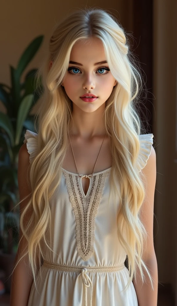 Woman likes curly blonde hair