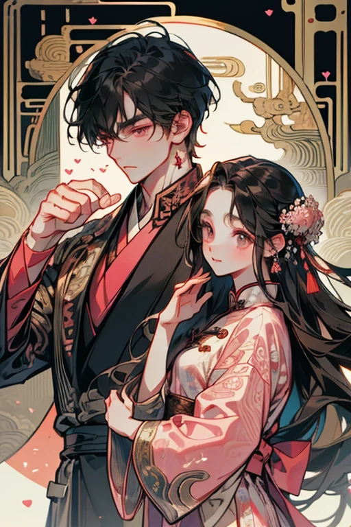 (best quality),  detailed background,oriental gothic girl, horror, vampire, nobless,girl dancing with man,castle,