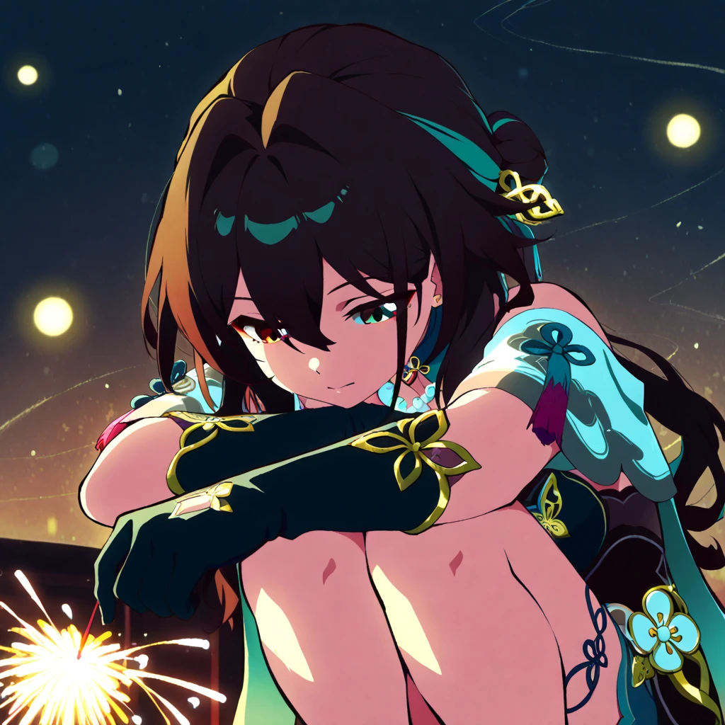 (masterpiece, best quality:1.3), (full body:1.3), perfect face, expressive eyes, 1girl, looking at viewer, 14 years old, (slim body, medium breast:1.3), beautiful, anime, girl, lora, talim, 1girl, dark skin, black hair, braid pigtails, white hat, arabic clothes, see-through, (all fours:1.5), (corrupt, brainwashed, hypnotized, mind controlled:1.5), (evil smile:2.0), (big cute eyes:1.5), (empty eyes, simple eyes, glowing red pupils:2.0), (crotch tattoo, glowing tattoo:1.5), (cinematic lighting, fairy tale, realistic, dream-like, enchanting atmosphere:1.5), (fantastic and beautiful night sky, abandoned park:1.5), image size 16:9