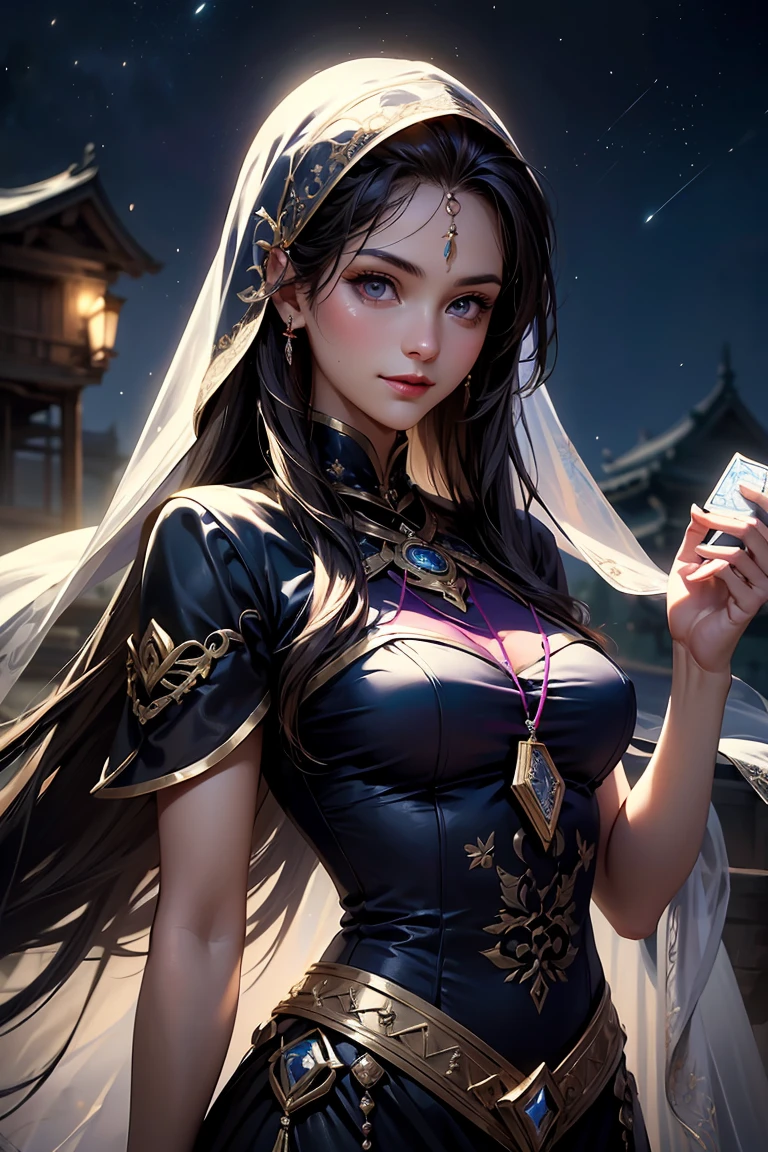 Ahri_Cosplay, White Tails, Black long hair, yellow eyes, ((knee shot)), 8k, masterpiece, original photo, best quality, detail:1.2), ((Shot at random angles)), lifelike, Extremely detailed CG unified 8k wallpapers, depth of field, movie light, lens flare, Ray tracing, (extremely beautiful face, beautiful lips, beautiful eyes), intricate detail face, ((ultra detailed skin)) 1 girl, in the darkness, deep shadow, beautiful korean girl, kpop idol,(Very slim figure:1.3), plump breasts, (bright smile), (City night, (neon lights), (night), beautiful korean girl, white diamond earrings, diameter bracelet, Dia Necklace, clear eyes, Walk, (big eyes), right hand, anatomically correct
