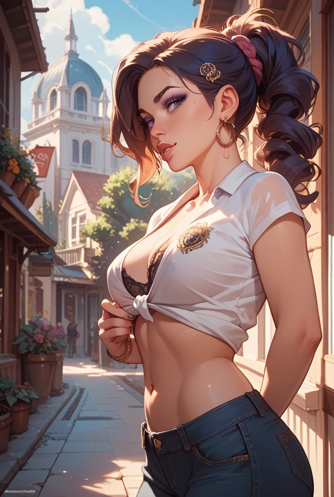 a close-up of a woman with curly braided hair and blue bra, artegerm and lois van baarle, extremely detailed artegerm, style artegerm, artegerm. high détail, artegerm style, style ivan talavera and artegerm, artegerm detailed, artegerm comic, artegerm greg rutkowski _ greg