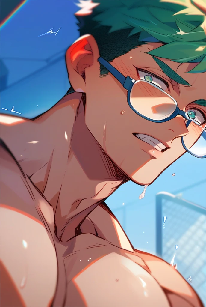 (Calidad superior, 8k, 32K, Obra maestra, NSFW, UHD: 1.2))), Nanase_Haruka (Gratis!sezy_boy's swimsuit, Swimming goggles, Camisa, Abs, sudar, Wet, protruding pubic hair, Labios desagradables, Anime coloring, cara feliz, desnudo, Abs, (Erection 1.2), Emphasiokkori: 1.4), (((Placa pectoral masculina)), sudoroso, (is wet, mojado 1.2), desnudo, (Pov, Vista desde abajo: 1.2), (completamente desnudo)), pene al descubierto, pene bien formado, alta calidad, colorful
