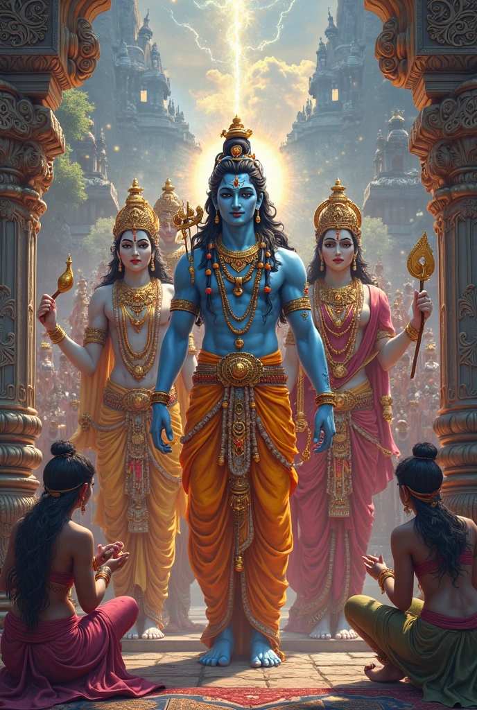 Lords shivaji barat with brahma ji vishnu ji ganesh ji including bhhotas