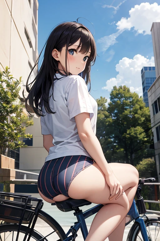 very cute and beautiful girl,(highly detailed beautiful face),(smile),blush,cowboy shot, (white blouse with detailed frills),long sleeve BREAK standing,(from behind,looking back),leaning forward,Pull down white panties panties down、No panties down,looking at viewer, hair ribbon,black hair,(scarlet plaid mini skirt:1.15) BREAK flower garden,grassland,countryside,fence, (best quality,masterpiece),absurdres,highres,ultra-detailed,extremely detailed,32k,8k resolution, intricate details,cinematic scene,detailed background,solo,dynamic angle,,(cum in pussy:1.5)