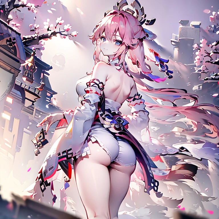 Official fine art，tmasterpiece，Sharp focus，（Beautiful gorgeous lovely Korean women：1.3），（beautiful lovely Korean people：1.3），South Korean beauties，Delicate and beautiful hair and eyes and face，realisticlying，ultra - detailed，a beauty girl，blue-sky，Glowing white particles,(side-lighting:1.2),rays of sunshine,baiyun,Detailed clouds,Slender,Cute big breasts and big buttocks,Toothy laughter,((Laugh and open your eyes)),scenecy,Long straight hair, sexy facial expression, buliding, (Cityscape:1.7), Dynamic hair, Long straight hair, Delicate platinum-pink hair, glow blue eyes, (blue pleated shirt+white  skirt), Long white socks, paleskin, hair adornments, epic landscapes,Medium view, Girl focus, A girl,full body shot of, From the outside of the camera, Red eyes, Engrave the picture section in detail, Delicate and beautiful face, Exotic, Mysterious Forest, High detail red eye, Wind, The wind blows hair, windward, High detail hair,vellus hair,  Epic, Masterpiece,Golden hair,(Short skirt: 1.5),（Smile）,(Best Illustration), (Best shadows), ,feet101, (standing: 1.5),Clean, Masterpiece, finedetail, Masterpiece, Ultra detailed, high resolution, (Original photo , Best quality), (Realistic, Photorealistic: 1.3)Pregnant belly,Big belly,pregnant,a navel,Fif,Blurry,Yao,Japanese clothes,Yae Miko,Kamiasto ayaka,shenhe \(Genshin Impact\),yoimiya \(Genshin Impact\),Mona_tpa,Yula (Genshin Impact),1girll,Hairband in-line view, Girl focus, A girl,full body shot of, From the outside of the camera, Red eyes, Engrave the picture section in detail, Delicate and beautiful face, Exotic, Mysterious Forest, High detail red eye, Wind, The wind blows hair, windward, High detail hair,vellus hair,  Epic, Masterpiece,Golden hair,(Short skirt: 1.5),（Smile）,(Best Illustration), (Best shadows), ,feet101, (standing: 1.5),Clean, Masterpiece, finedetail, Masterpiece, Ultra detailed, high resolution, (Original photo , Best quality), (Realistic, Photorealistic: 1.3)Pregnant belly,Big belly,pregnant,One navel 1 gi