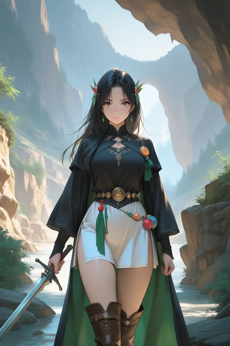 Masterpiece, best quality, (exquisitely crafted 3D artwork) (top-quality), (the finest character design), (meticulously rendered shadows), Nico Robin from One Piece and Zoro in an epic collaboration, showcasing their unique personalities and skills. The scene captures Robin's elegant presence as she stands gracefully beside Zoro, both ready for battle. The attention to detail is unparalleled, from Robin's flowing black hair adorned with delicate hairpins to Zoro's intense gaze and muscular physique. The artwork showcases their iconic costumes, with Robin wearing her signature archaeologist outfit and Zoro donning his green haramaki and swordsman attire. The colors are vibrant and true to the anime, with Robin's deep black gloves and Zoro