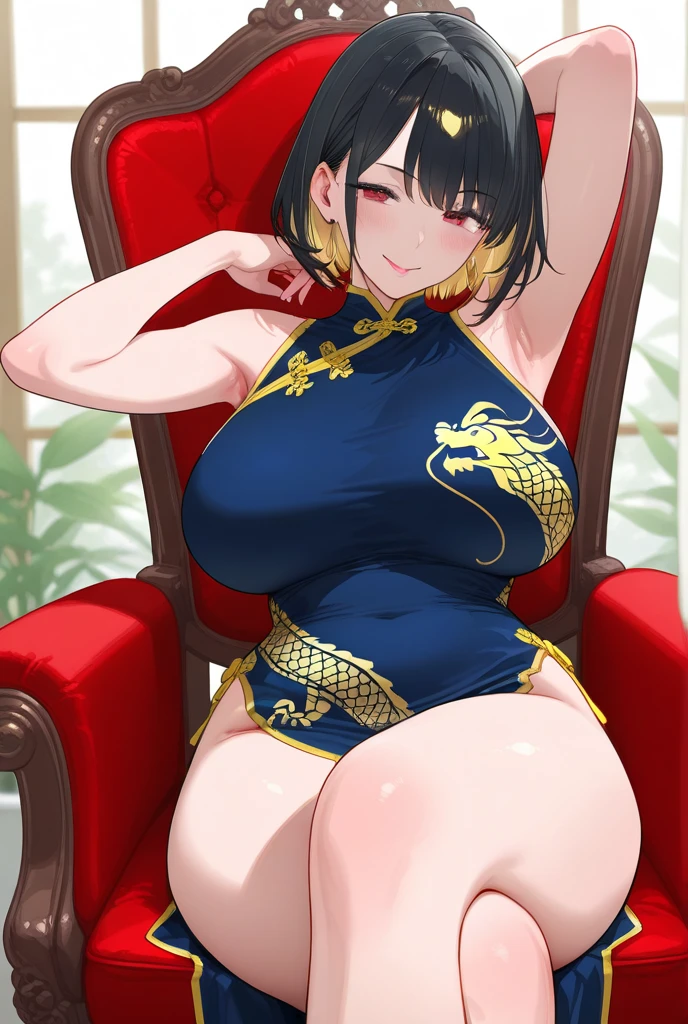 (surreal,32k, masterpiece:1.2),(high definition skin:1.1),( high quality:1.1),
Chunli, brown eyes, brown hair, (Good cover:1.5), double good, eyeliner, bun hair, lipstick, compensate, pink lips,blue dress, boots, bracelet, brown pantyhose, china dress, Chinese service, cross lace shoes, dress, gold trim, jewelry, pantyhose, pelvic curtain, plump sleeves, sash, short sleeve, side slit, spiked bracelet, spike, white shoes,,(looking at the viewer, sitting, from below:1.1),, huge breasts, big breasts,(beautifully lit:1.1),  shaolin temple, China themed, blurred background,