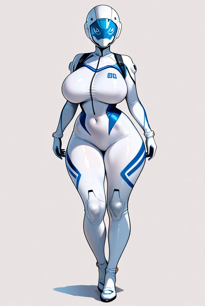 ((masterpiece)), ((photorealistic)), ((8k wallpaper)), ((best quality)), ((perfect quality)), solo, (detailed eyes:0.9), girl, blue short hair, Ayanami Rei, very beautiful, pose: ( standing, eating donut, arm on belly),  face : ( (very beautiful face), eating donut, asian, japanese, (perfect face), (plump face), plump cheeks, cute face, young ) , figure: ( very full body, (very thick), (chubby), (very wide waist), (chubby belly), very soft, very curvy, (huge breasts), sexy, (big deep navel), (love handles), fat thighs, long legs, fat ass, (muffin top), thunder thighs, fed up) , clothes : ( tight white plug suit )