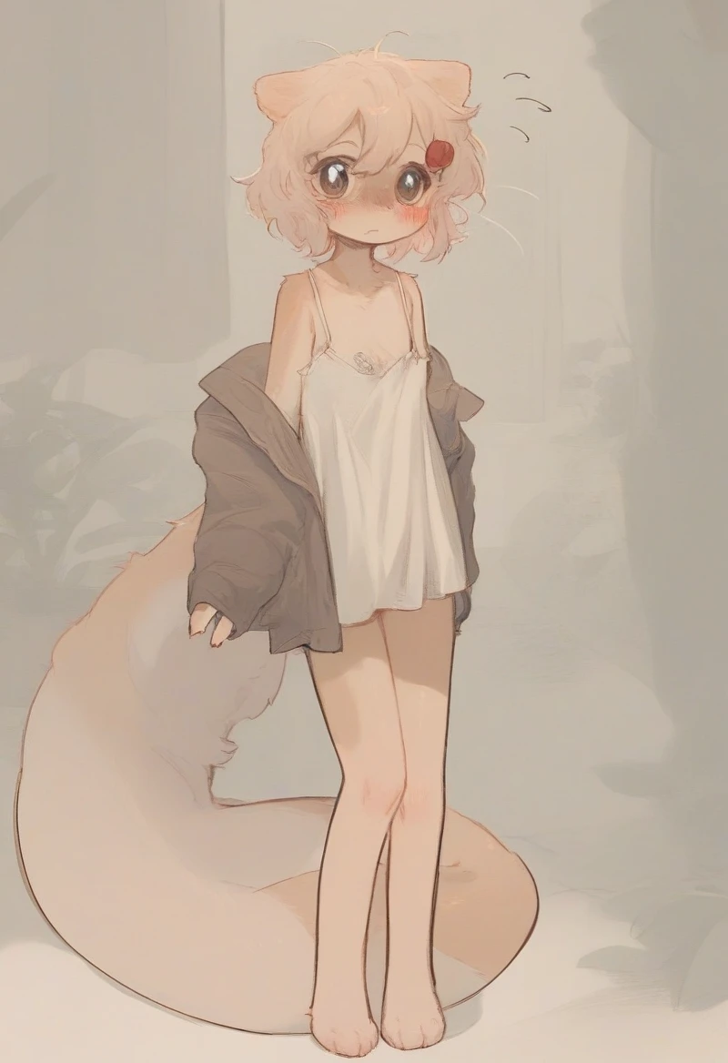 Furry, female cat, ????, minor, short stature, Young, girl, child, in panties, bra