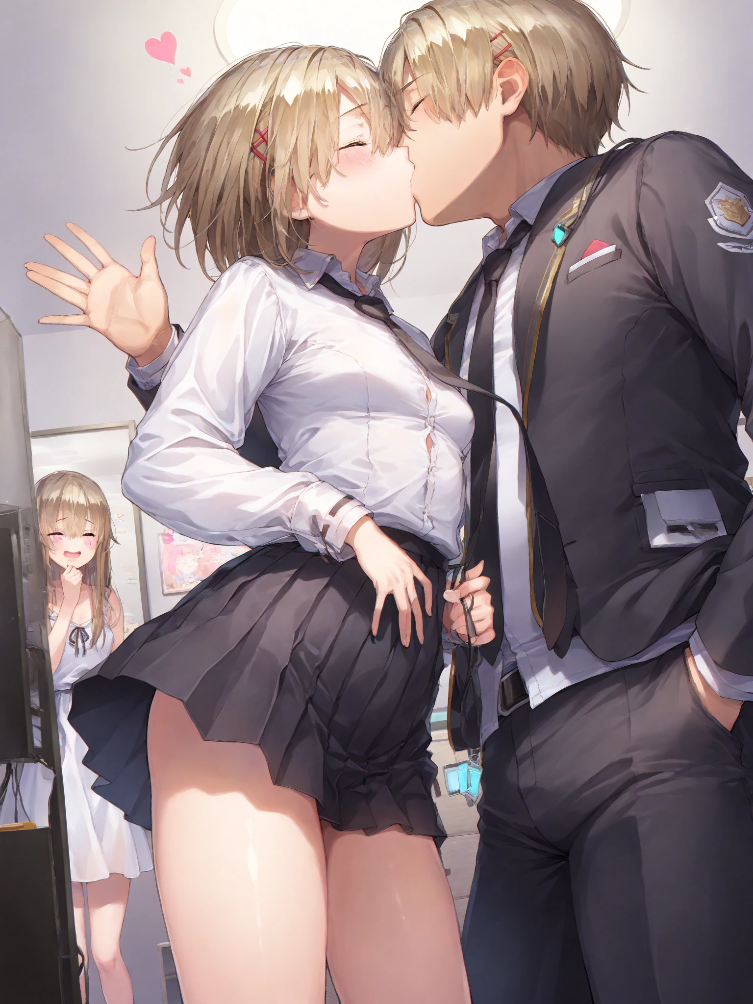 (vaginal :1.27),(Photorealsitic:1.4), (from back view:1.6), Iki face:1.4,Teary-eyed:1.2, (beautifully detailed eyes), (beautiful and detailed face), Perfect female body,Medium chest, (neat figure:1.2), thick body,Slender waist, (sixteen years old),Very big eyes, watery lips, Opening Mouth, ((Nipple:1.3)),platinum-blonde-hair、((Stylish club room))、((cheer girl:1.2))、(((no-bra)))、(((Cheergirl appearance)))、(((Women's jackets were taken off.、Female breasts are exposed.)))、((cheer girl:1.2))、((standing athletic pose))、((((Dirty middle-aged man hugging woman from behind))))、((((Manfull ))))、((Rubbing a woman's breasts))、((Dirty middle-aged man with huge genitals ))、((Nasty middle-aged man puts his hand in woman's crotch))、((Female arm placed on dirty middle aged man's neck))、((opens legs))、((Opening legs))、(((Dirty middle-aged man lifts one leg of woman)))、((Men and women having sex:1.2))、((Full Body Cybos))、cowboy shot、((sideways Facing))、(top-quality), (ultra-detailliert), (masuter piece), (hight resolution), (Original), (the Extremely Detailed CG Unity 8K Wallpapers), Character Design, Game CG, Detailed Manga Illustration, Realistic head-to-body size ratio:1.2