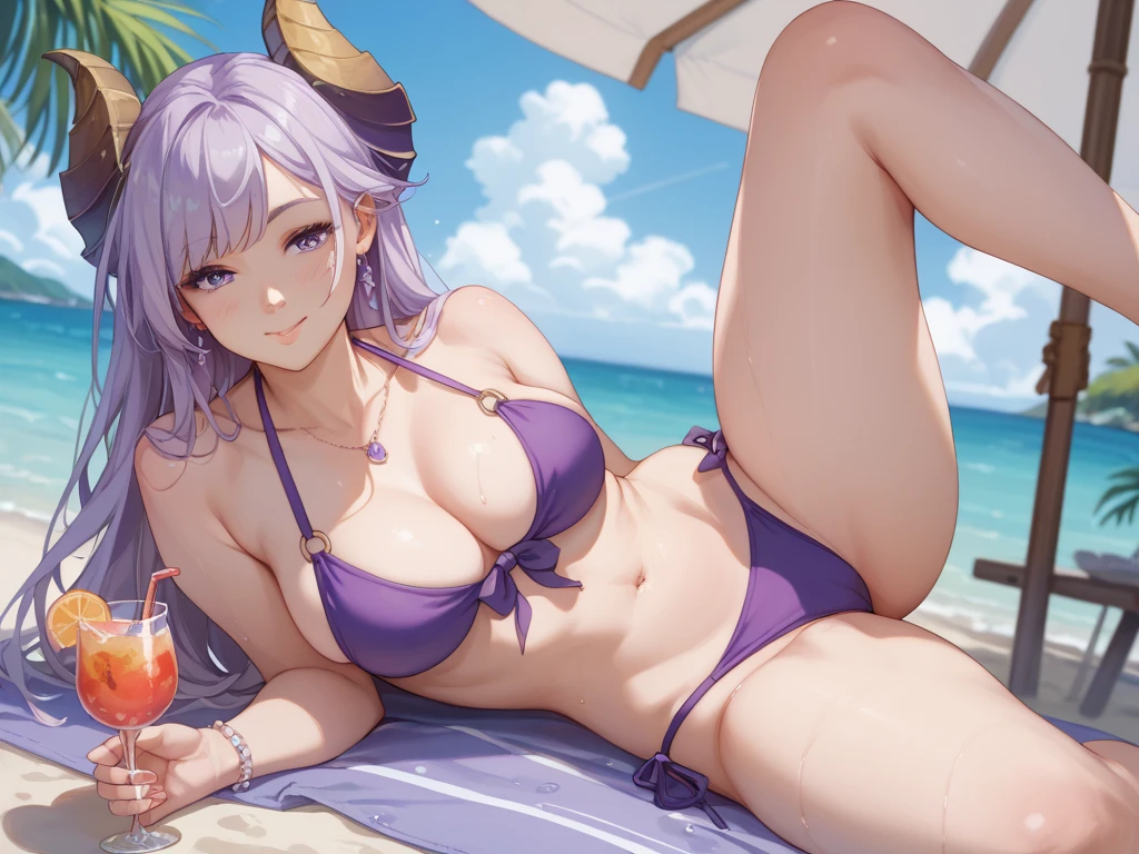 <lora:olga-lora-v1.1-128dim-10ep-naivae-5gamma:0.3>, olga discordia, dark elf, (dark skin, dark-skined female:1.2), (pointed ears:1.15), (hair over one eye:1.33), 1 woman, adult, hair ornament, deep violet hair cut, large breasts, neon yellow eyes, shiny skin, (happy:1.1), face tattoo,
earrings, jewelry, sexy swimsuit, prints, intricate details, bare arms,
dynamic pose,
<lora:add_sharpness:0.66>, <lora:more_details:0.33>, <lora:sxz-niji-v2:0.33>, outdoors, intense daylight, beach, clouds, sky, high saturation, deep shadows