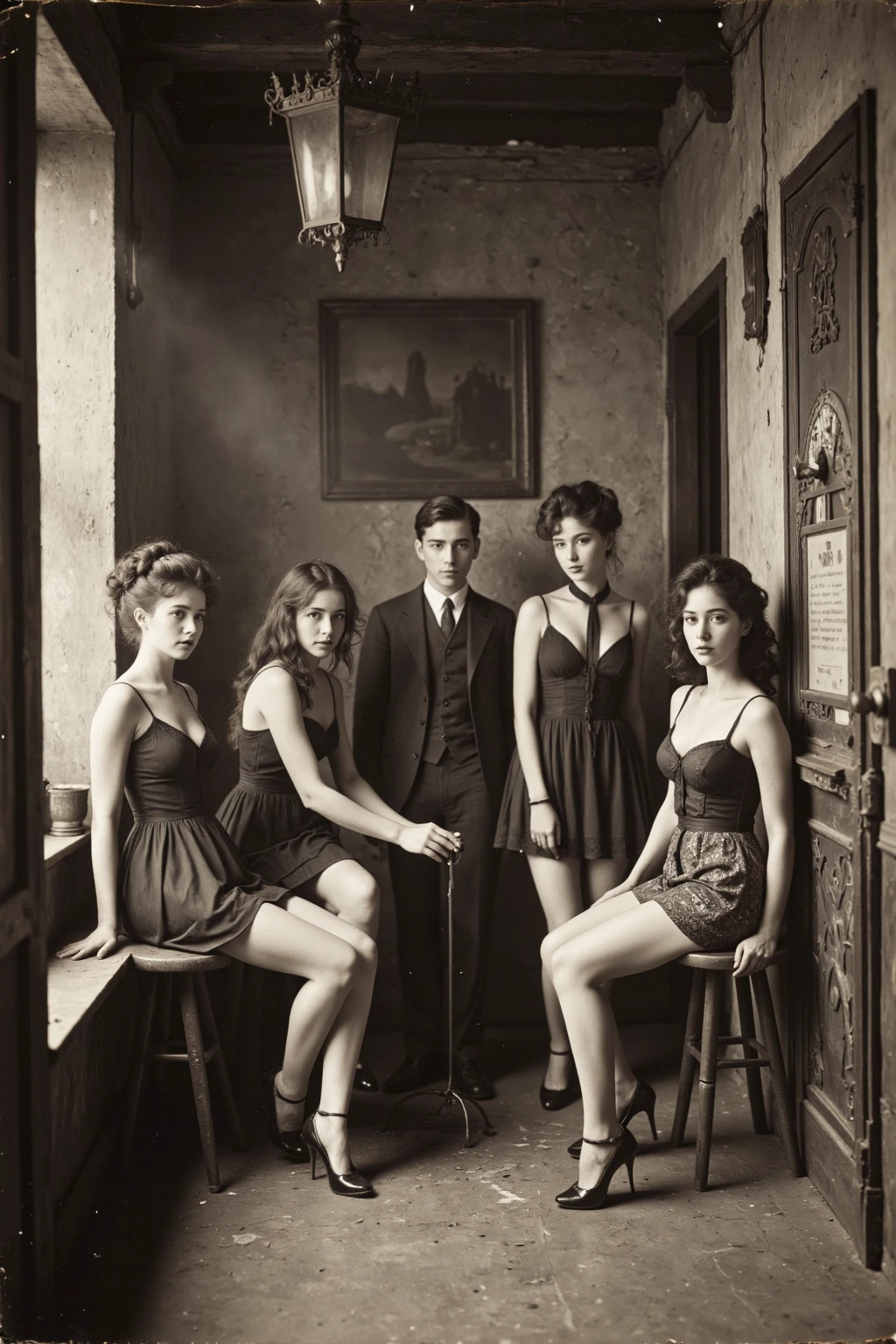 High resolution image, aspect ratio 16:9, corona render, people from the 1920s, depicted in 1920s clothing, people from the 40s, depicted in period clothing, 1. Silent Generation (or Traditionalists), Birth period: mid from the 1920s to the mid-1940s.